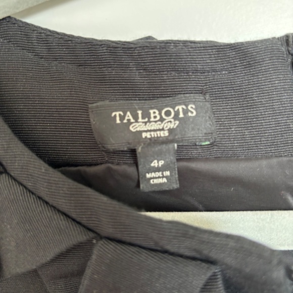 Talbots Sleeveless Silk Blend Shift Dress Black Petite 4 - Picture 8 of 10